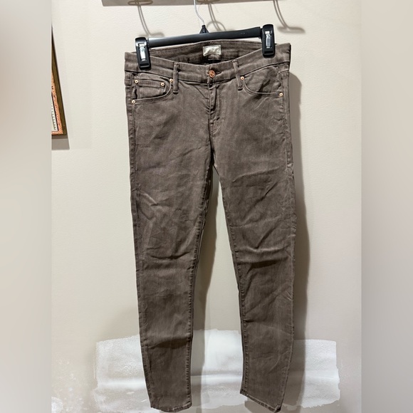 Mother "The Looker pop!" Brown Low Rise Skinny Jeans in Dye-Clay - Picture 1 of 7